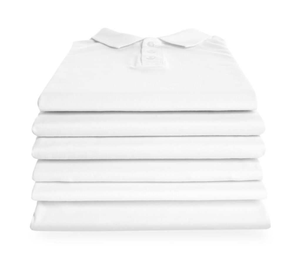 Folded stack of white clothes