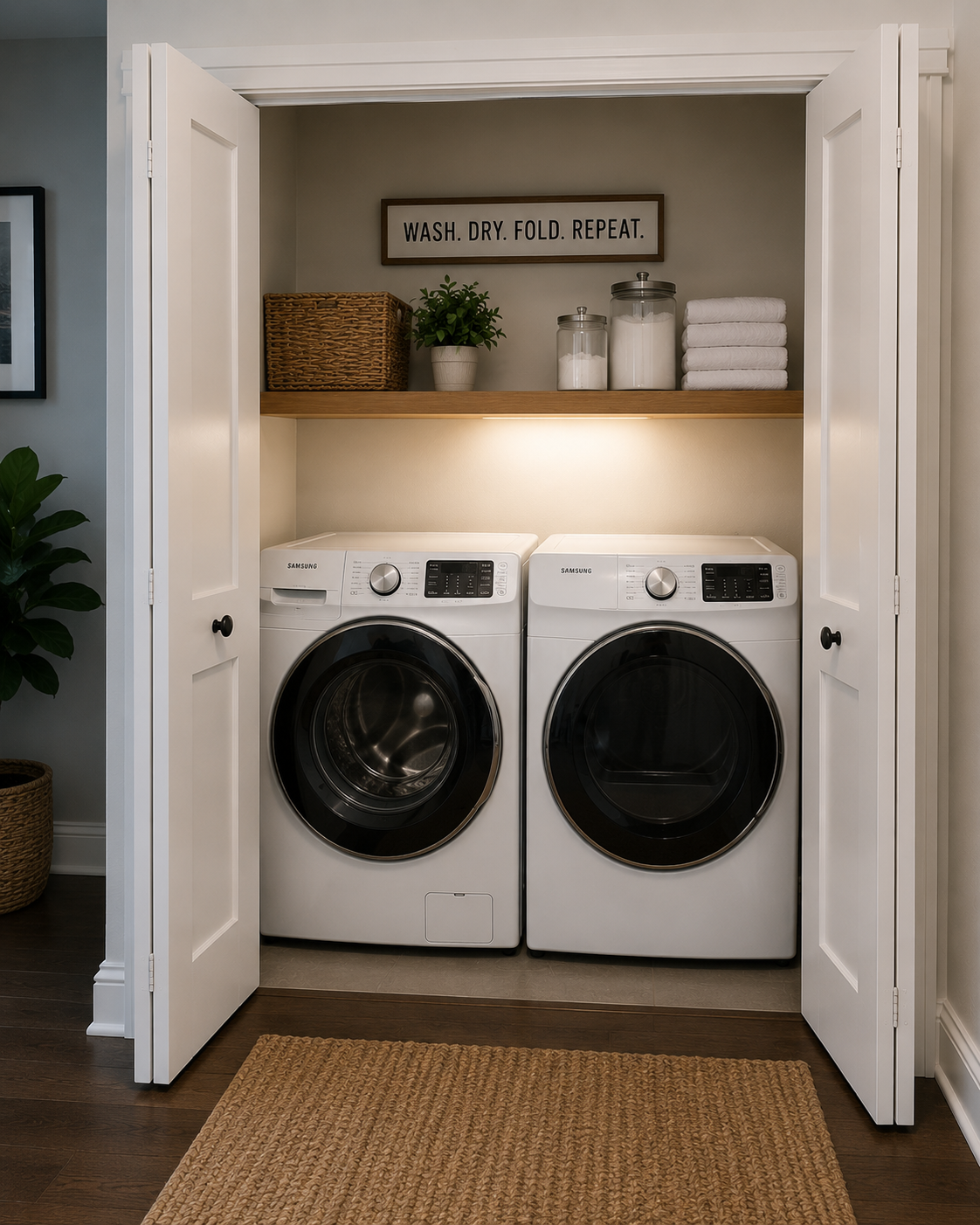 Laundry room with washer and dryer