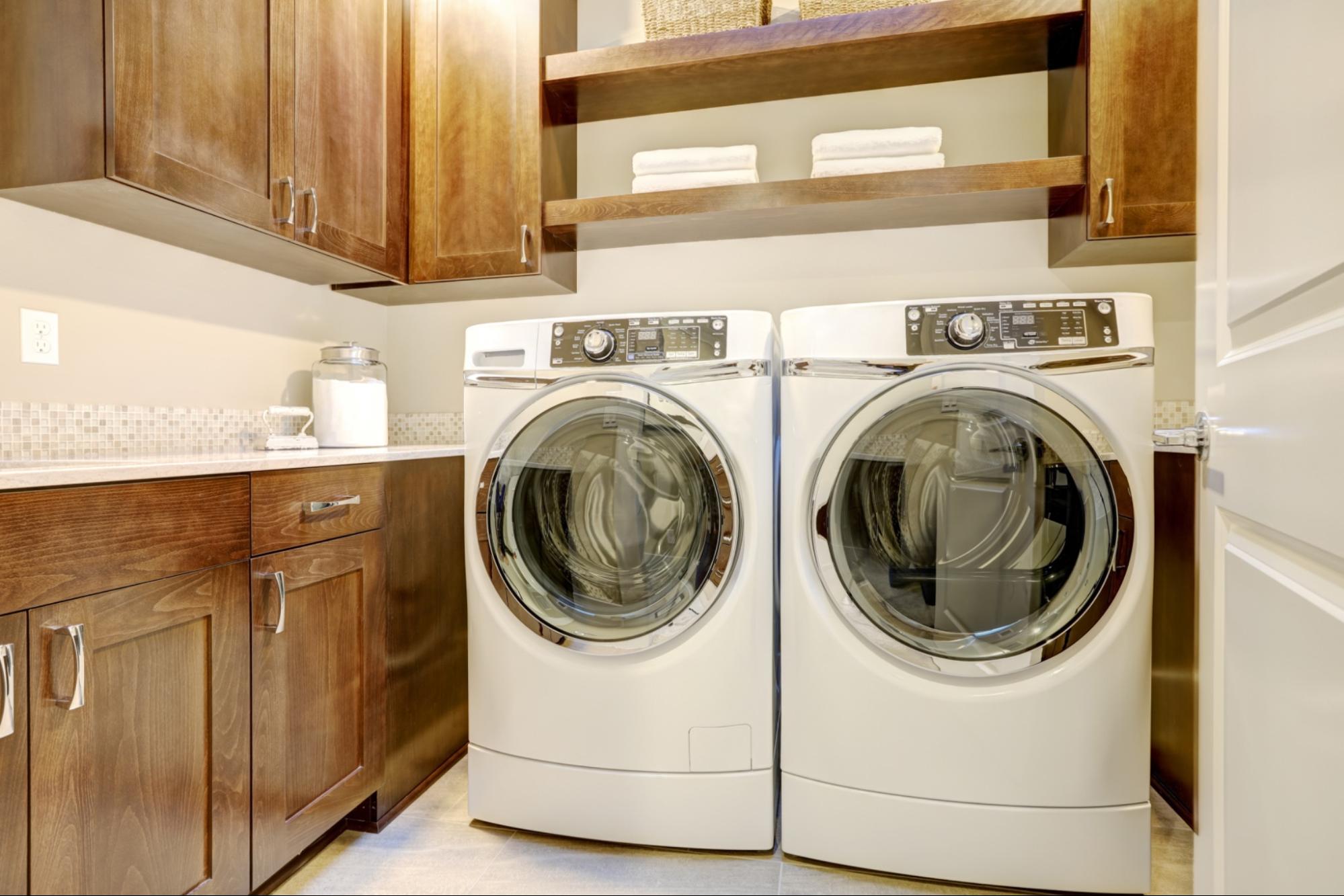 Laundry room with washer and dryer